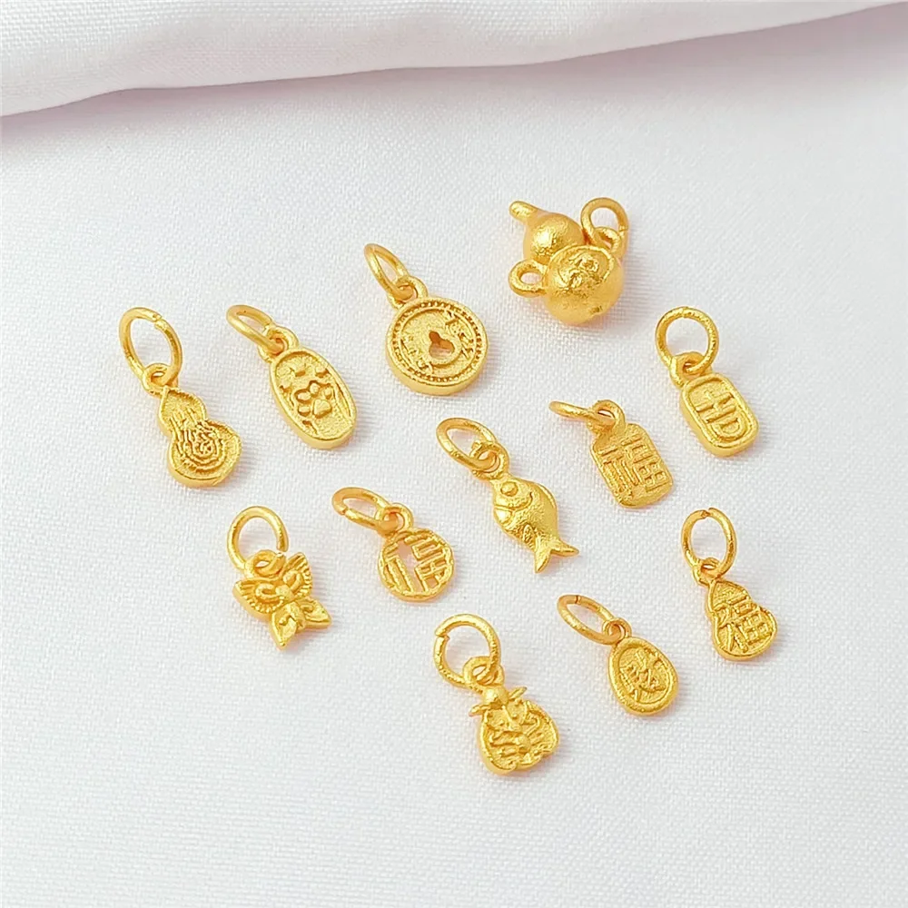 

18K Sand Gold Wealth-attracting Gourd Fish Pendant, Lucky Pendant, Diy Bracelet, Necklace, Pendant and Accessory