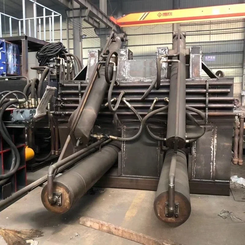 Scrap automobile metal briquetting machine, large double master cylinder front flip bag automobile shell briquetting machine