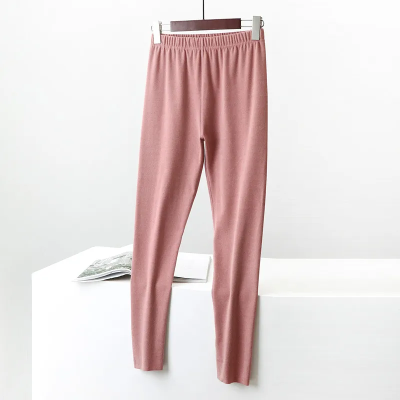High Waist Thickened Fleece Lined Cotton Wool Autumn Pants Seamless Inner Wear Brief Line Pants Thermal Long Pants for Women