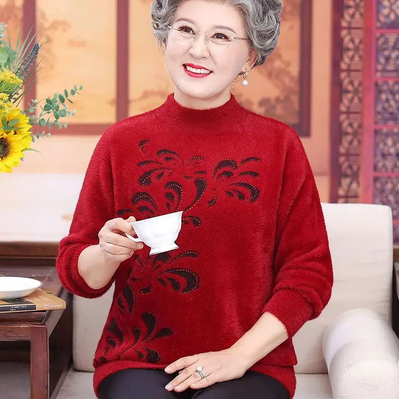 Winter Women's Knitted Warm Woolen Base Layer Top Fashionable Versatile Half High Collar Warm Comfortable Knitwear Female M167