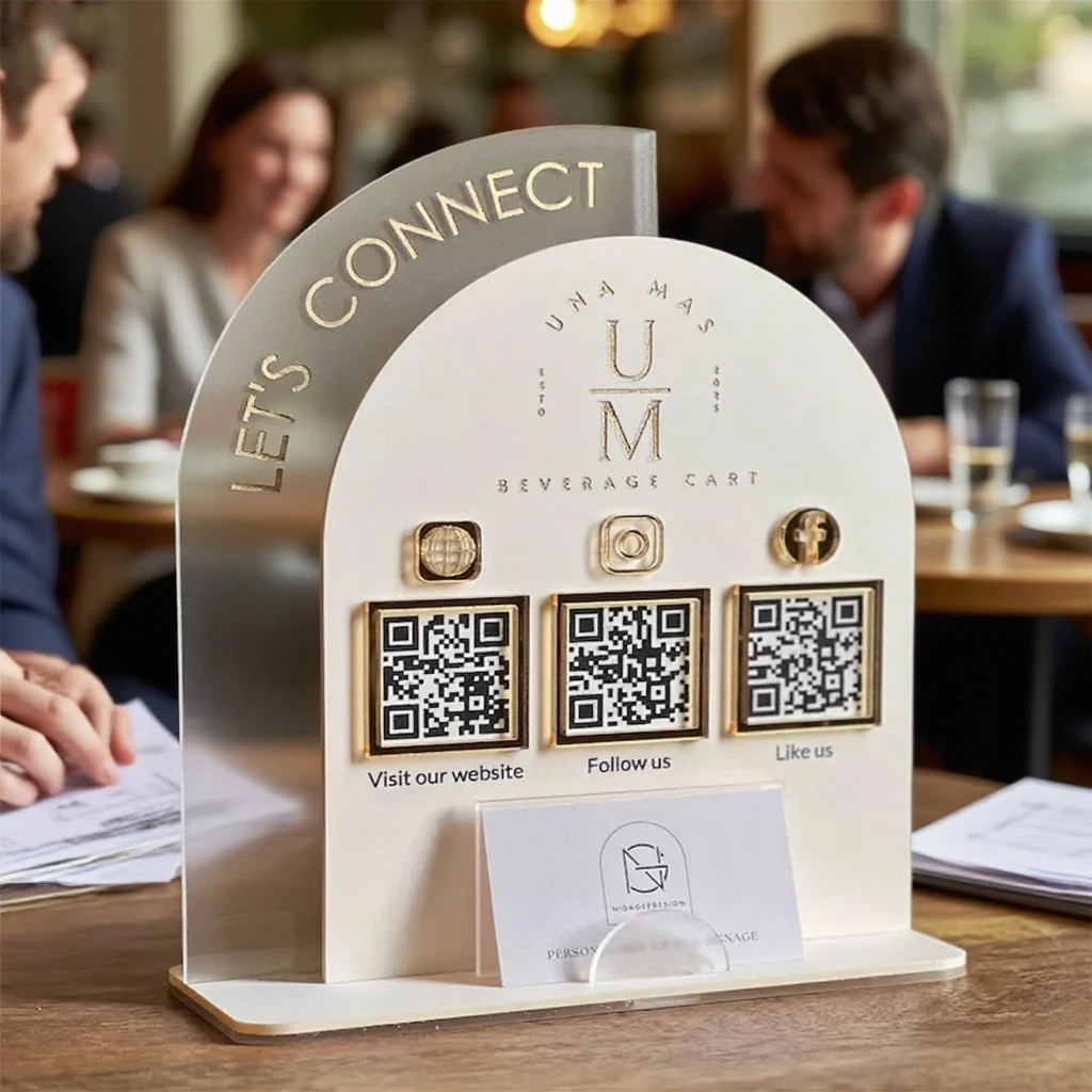 تخصيص الشعار الشخصي، بطاقة الدفع برمز QR من الأكريليك، قاعدة أكريليك، رموز QR متعددة مناسبة لمراجعات الوسائط الاجتماعية #5