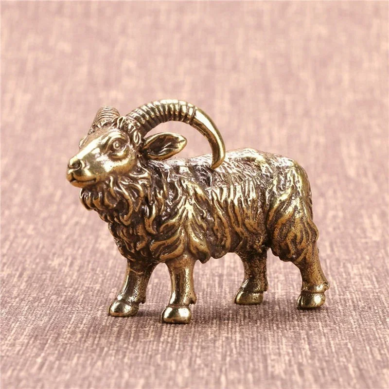 

Antique Copper Zodiac Animal Sheep Miniature Doll Solid Brass Goat Jewelry Home Decoration Accessories Desktop Decoration