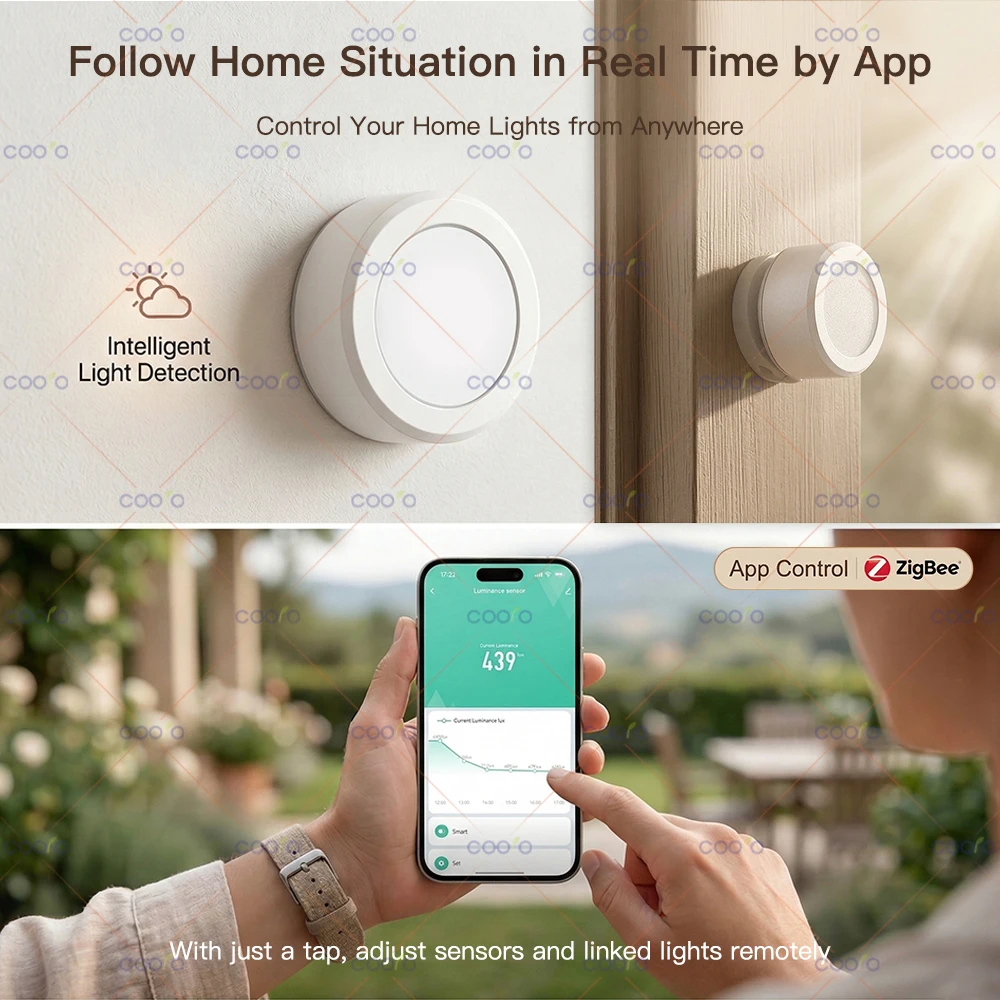 Tuya Zigbee Smart Ambient Light Sensor Illuminance Brightness Detector Light Change Monitoring for Smart Life Z2M Need Gateway image 4