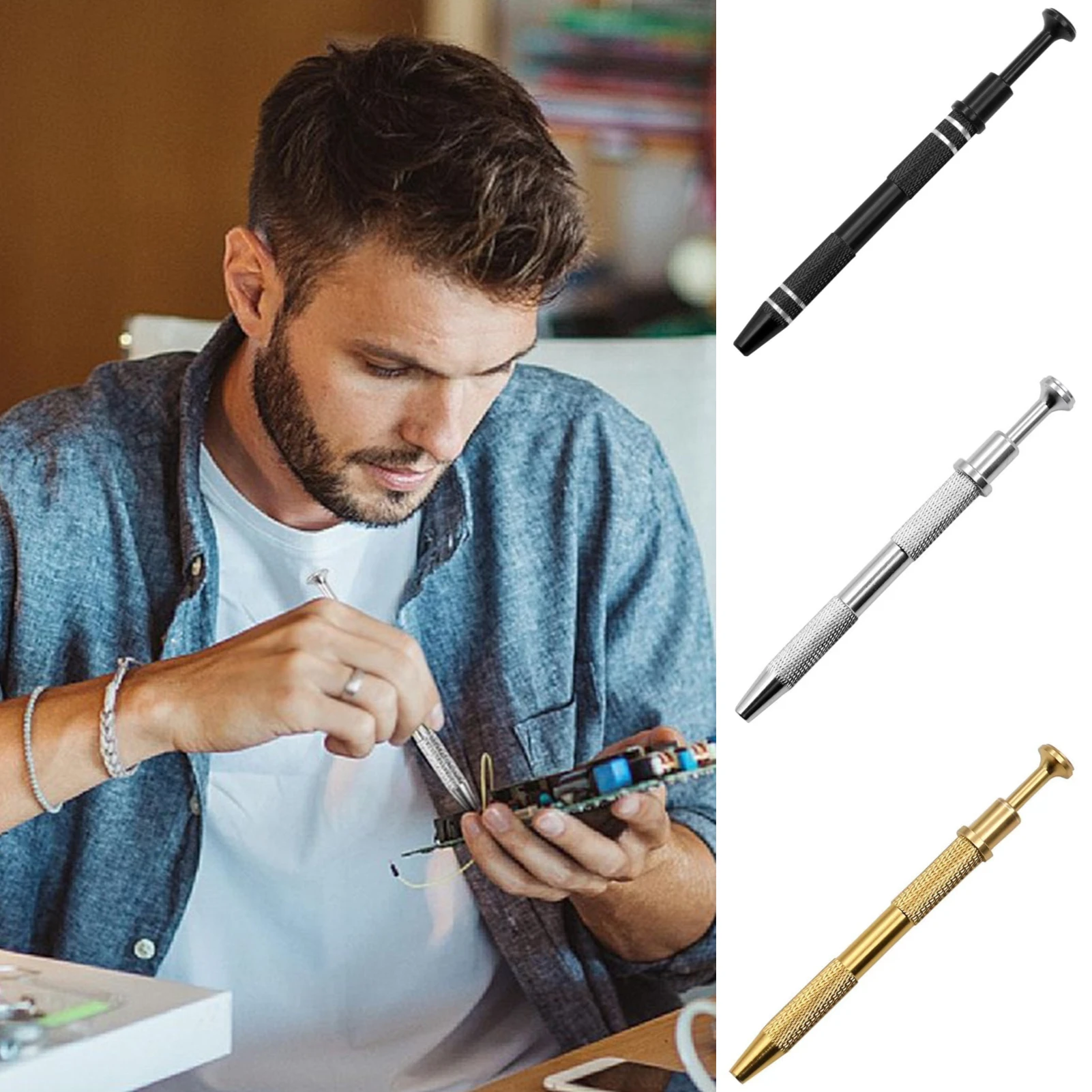 4-Claw Piercing Ball Grabber with 4 Prongs IC Chips Metal Grabber Tools Suitable for Pearl Small Parts