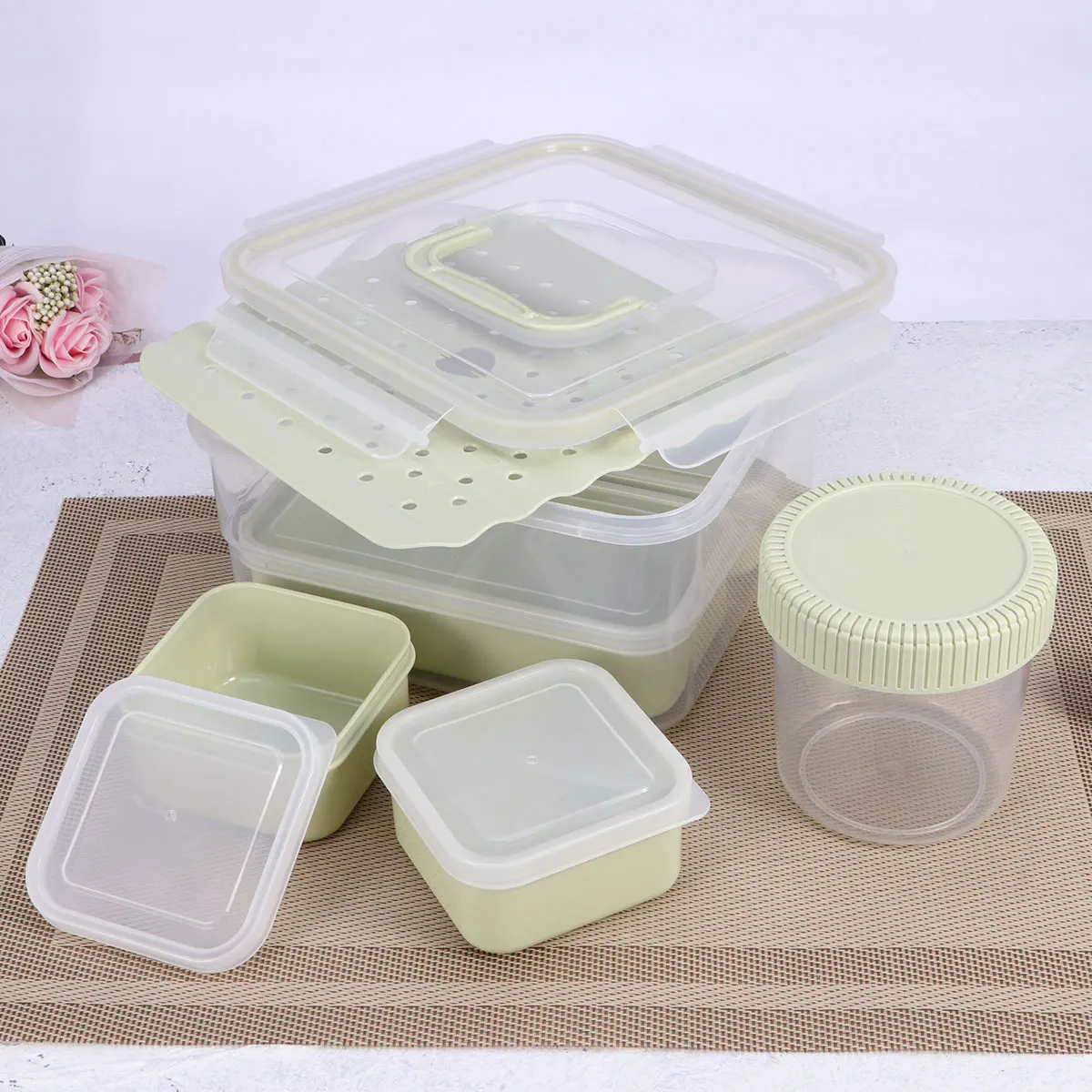 

6 Pcs Fresh Storage Box Microwave Containers Food Household for Salad Lunch Adults High Capacity Child