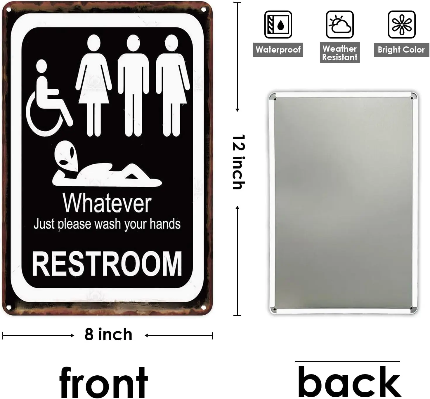 Restroom Metal Tin Sign Chic Funny Bathroom Whatever Just Please Wash Your Hands Wall Decor 8x12 Inch