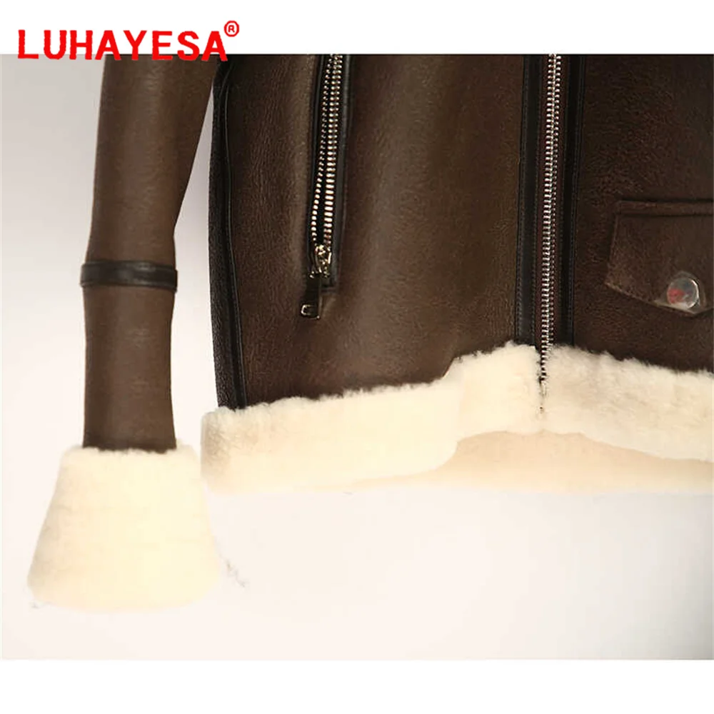 2024 Women Fashion Hooded Angel Swing Australia Merino Sheepskin Lamb Fur Shearling Coat