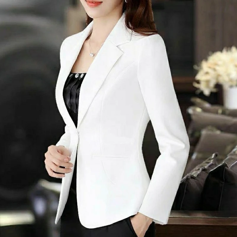 2023 Women\'s Clothing Notched Skinny Simplicity Short Sleeve Solid Color Spring Summer Thin Office Lady Fashion Casual Blazers