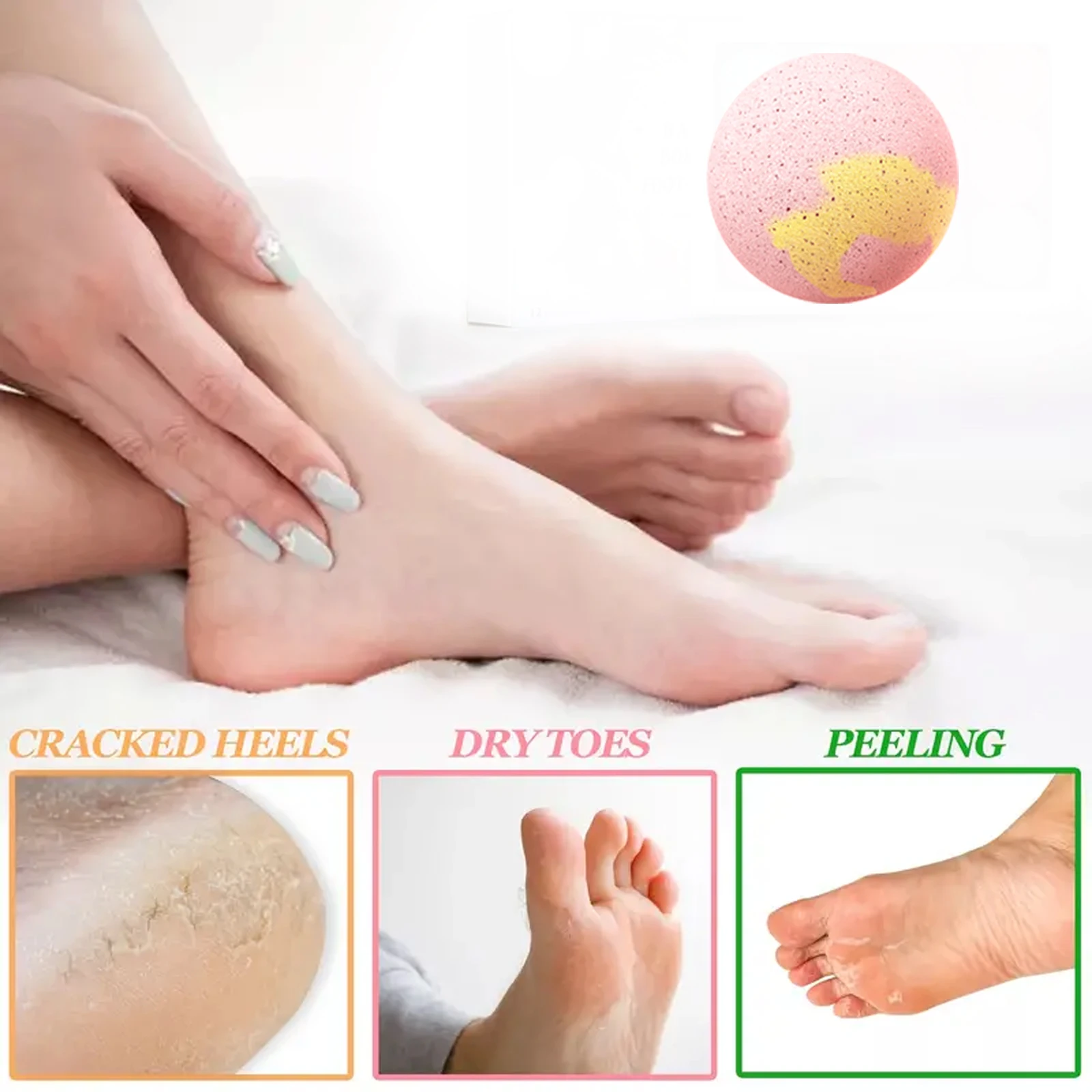 Rose / Ginger Foot Bath Ball Prevent Dryness Cracking Peeling of Heel Moisturizing Reduce Foot Odor Relieve Fatigue Feet Care