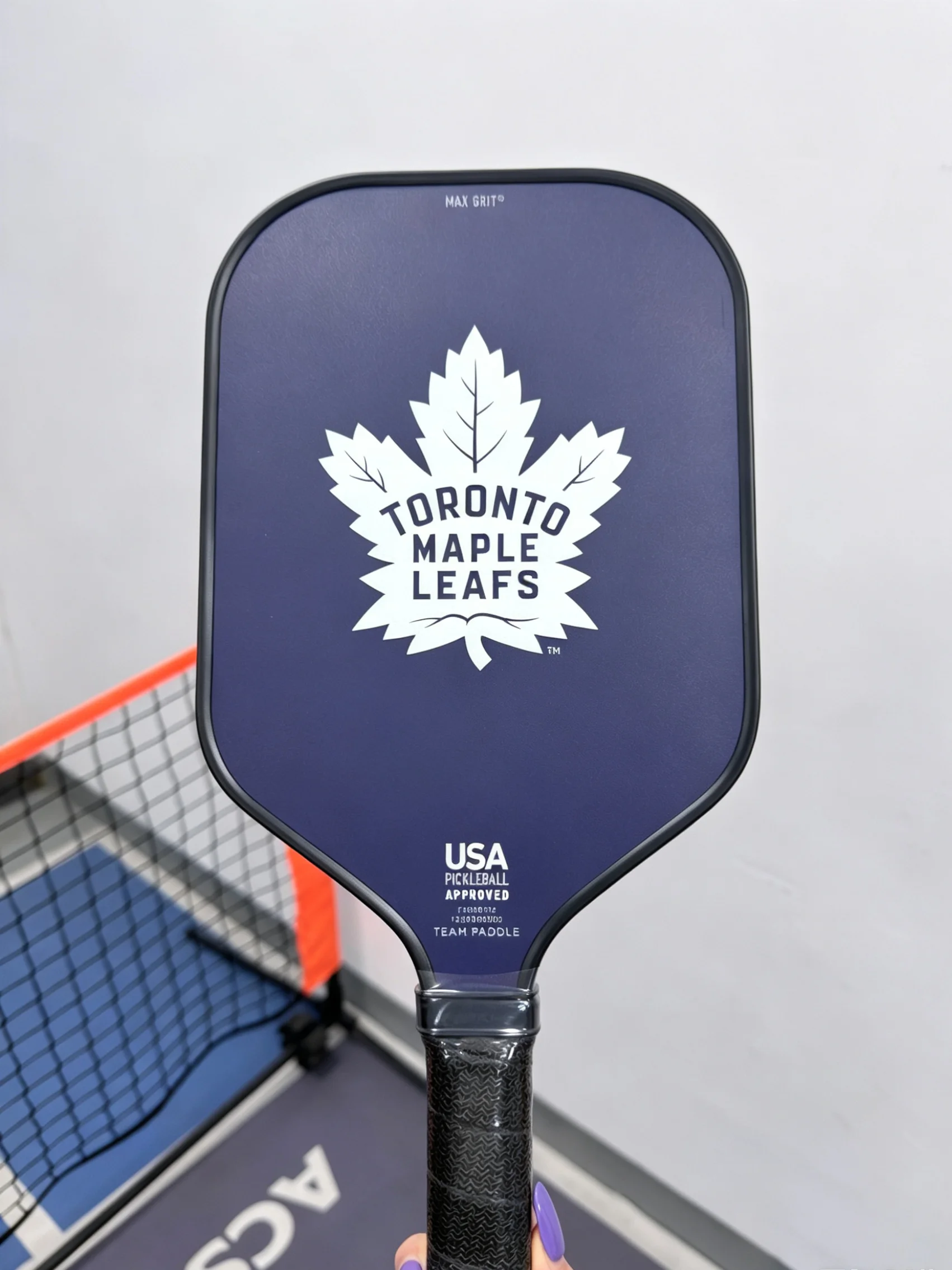 Blue Maple Leaf Pickleball Paddle Max Grit Surface Fiberglass USA Approved Team Training Racket