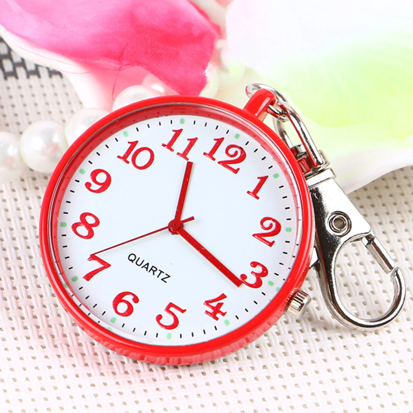 Luminous Quartz Watch Keychain Realistic Delicate Compact Keychain for Kids Birthday Children's Day Gifts