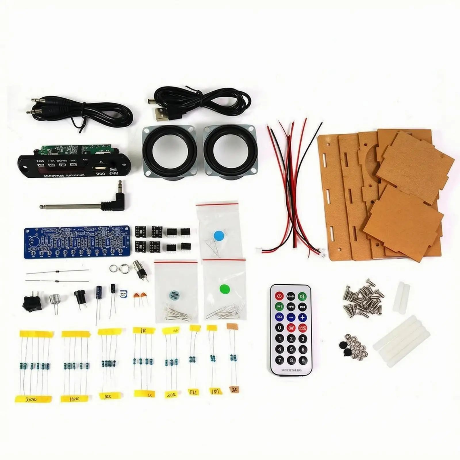 DIY Radio Receiver Assembly Kit FM Radio Soldering Project Transparent Acrylic Case Speaker Set for Hobby Electronics Learning