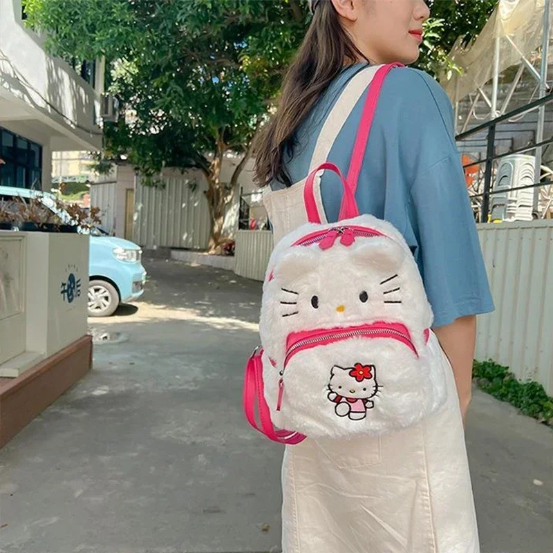 

Hello Kitty Plush Backpack for Women Kuromi Mini Kawaii School Bag Luxury Designer Cute Backpacks Fashion Trend
