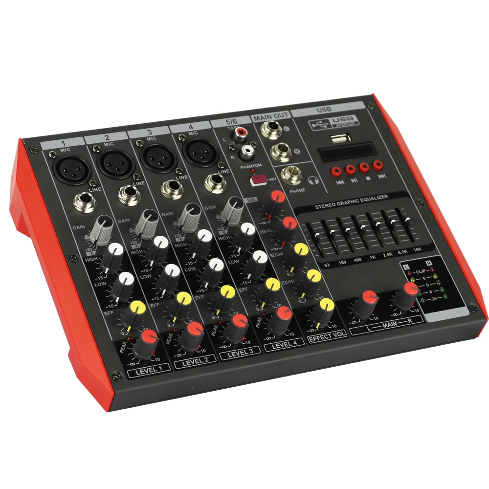 

YAMAH MG6 6 Channel Mini Portable Audio Mixer Mixing Stage Performance Studio Computer Live EQ Gain Sound Console