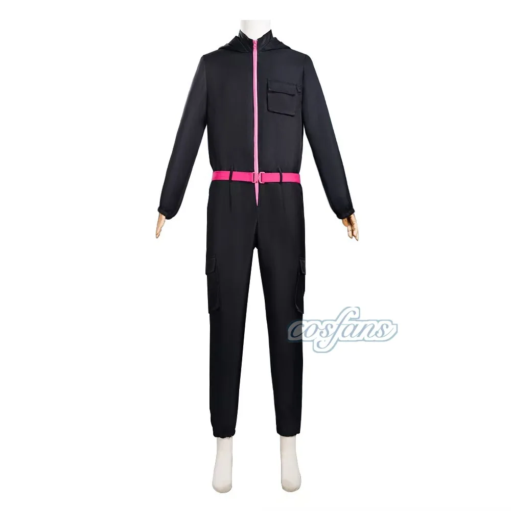 성인 공포 게임 코스프레 블랙 점프 슈트 의상 변장 남성 여성 검은 옷 롤 플레잉 할로윈 의상