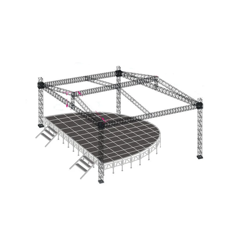 【Direct Factory Sale】Factory Custom Curved Arc Aluminum Modular Stage Platform Triangle Spigot Lighting Truss Roof System With S