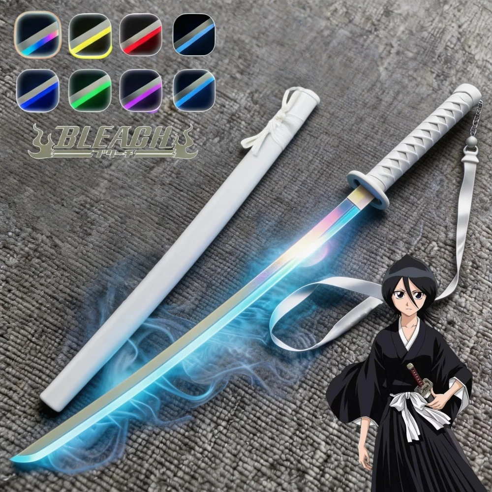 

40-дюймовый светодиодный меч-катана «Блич» (Рукия Кучики), оригинальный меч-туман, деревянный меч-пара, аксессуар для косплея, реквизит, игрушка, подарок