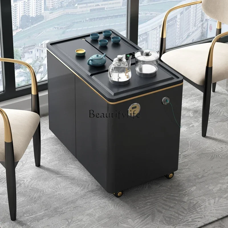 

3Movable tea table tea cart sofa balcony small simple household light luxury tea cabinet with wheels