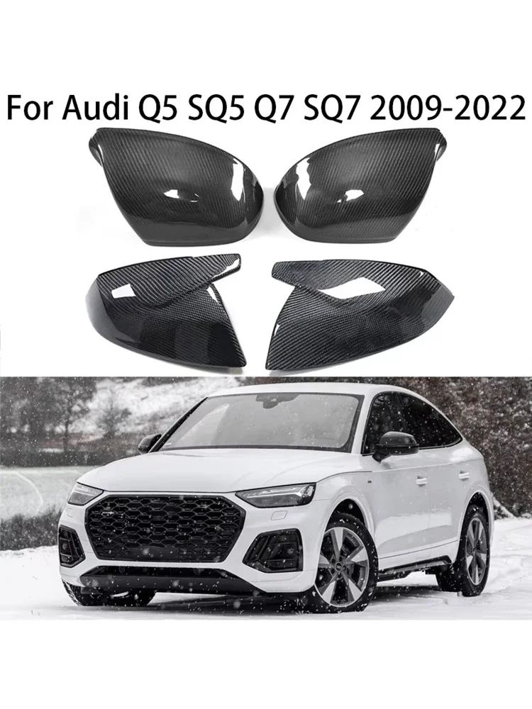 Real Carbon Fiber Voor 2009-2022 Audi Q5 SQ5 Q7 SQ7 Q5 Q7 Auto Achteruitrijcamera Zijspiegel Covers Vervanging stijl Beschermende Overlays - afbeelding 2