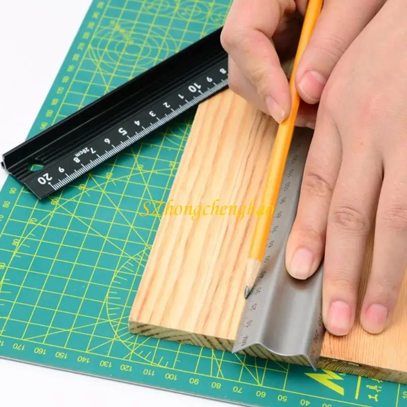 Linear Measurement Ruler L Type Cutting Ruler Craft Safety Ruler for Cutting 601D