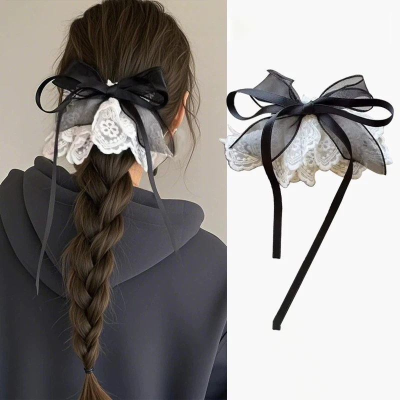 

Women's Hair Clip Korean Lace Bow Sweet Elegant Versatile High-quality Hair Accessories For Girl Gentle Hair Pin Headwear Simple