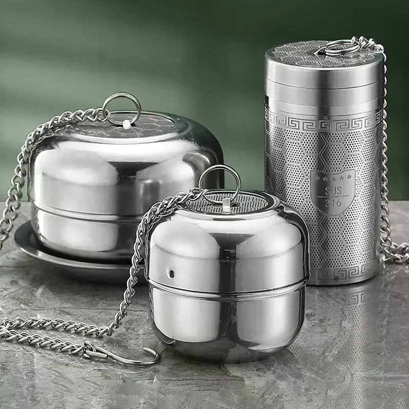 316 Stainless Steel Tea Infuser With Ultra Fine Mesh Extender Chain For Home Office Travel Brewing Loose Leaf Tea