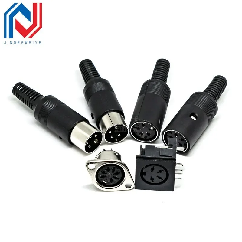 5Pcs/lot S Terminal 3/4/5/6/7/8P Pin/Core Midi Male Connector Female Connector Plug Computer Large Keyboard Mouse Socket Din