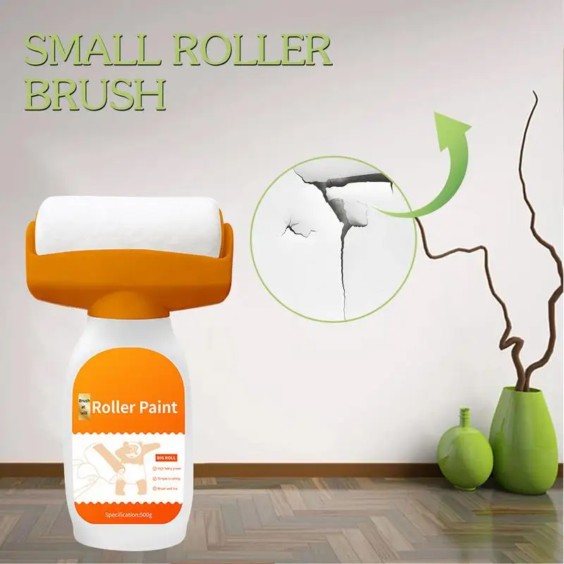 Wall Paint Roller Portable White Latex Paint Small Roller Waterbased Repair Brush Painting For House Interior Wall Living Room