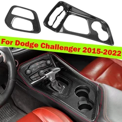 Carbon Fiber Black Accessory For Dodge Challenger 2015-2022 Center Console Gear Shift Panel Interior Decorative Cover Trim