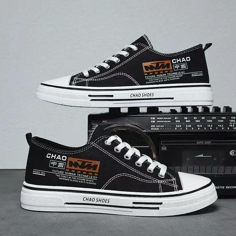 Summer 2026 Men's Breathable Canvas Casual Board Shoes Simple College Style For Teenagers And Young People