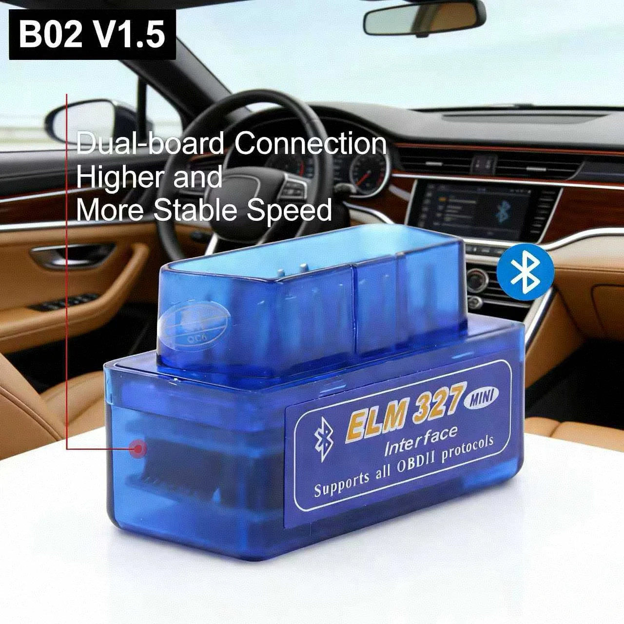 

B02 V1.5 25K80 чип профессиональный автомобильный диагностический сканер OBD2 считыватель кодов инструмент для проверки неисправностей двигателя для универсальных транспортных средств ELM327