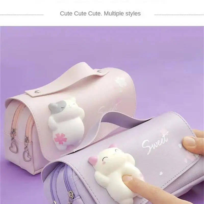 Декомпрессионный чехол для ручек для девочек, милые водонепроницаемые школьные принадлежности, органайзер в эстетике, корейские Канцтовары