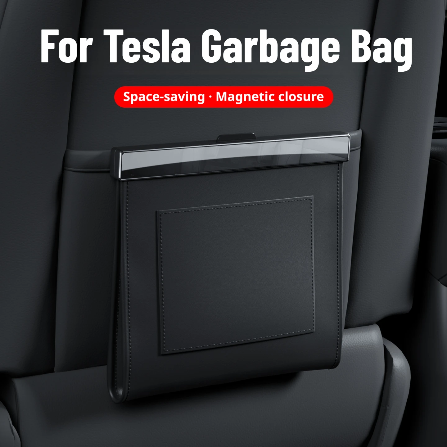For Tesla Model 3 Model Y Model S Model X Highland Magnetic Auto Hanging Trash Bin Rear Seat Back Organizer Holder Auto Decor
