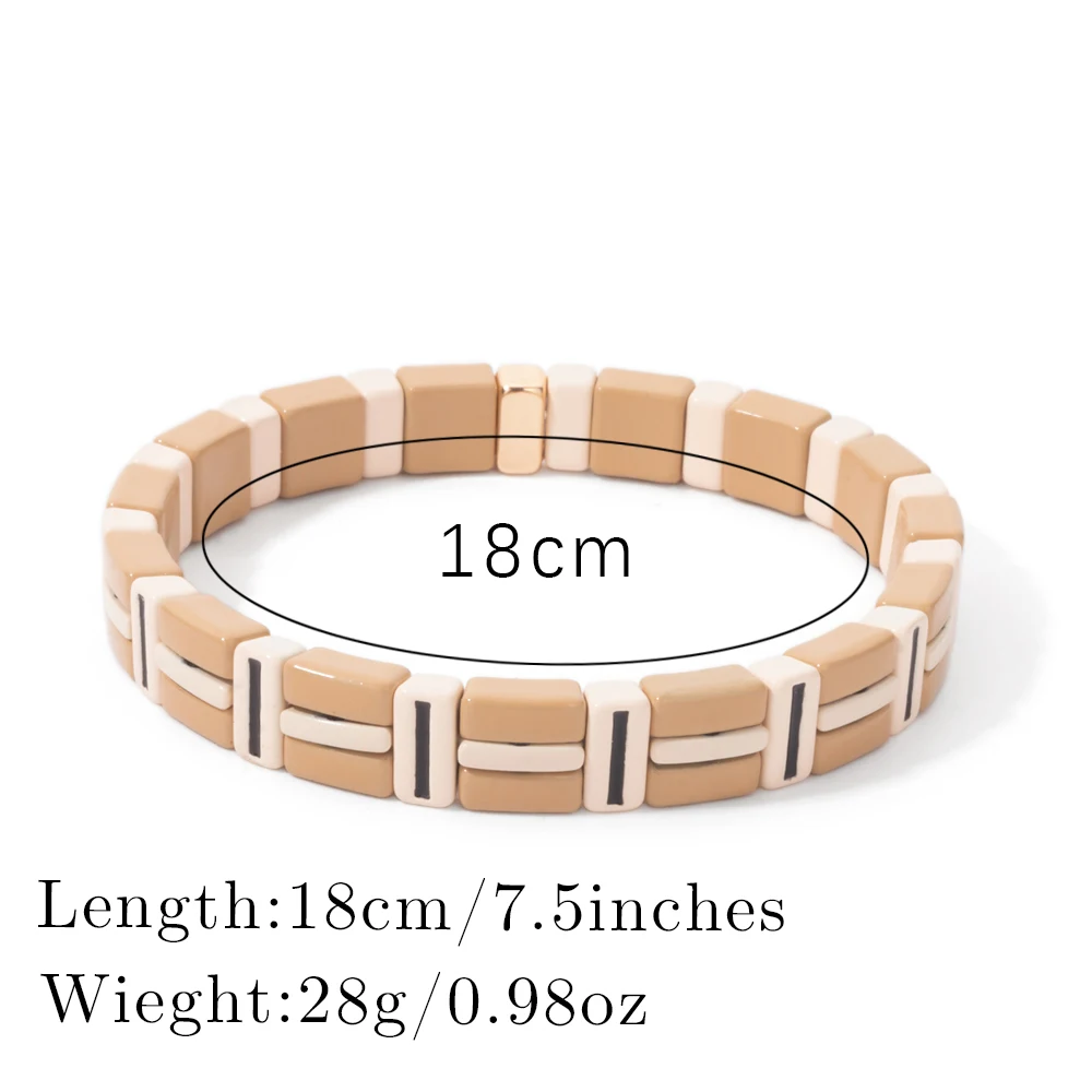 BEUTIFOR High Quality Alloy Painted Beads Women Bracelet Boho Enamel Drip Oil Elastic Bangle Women Jewelry Accessories 2024