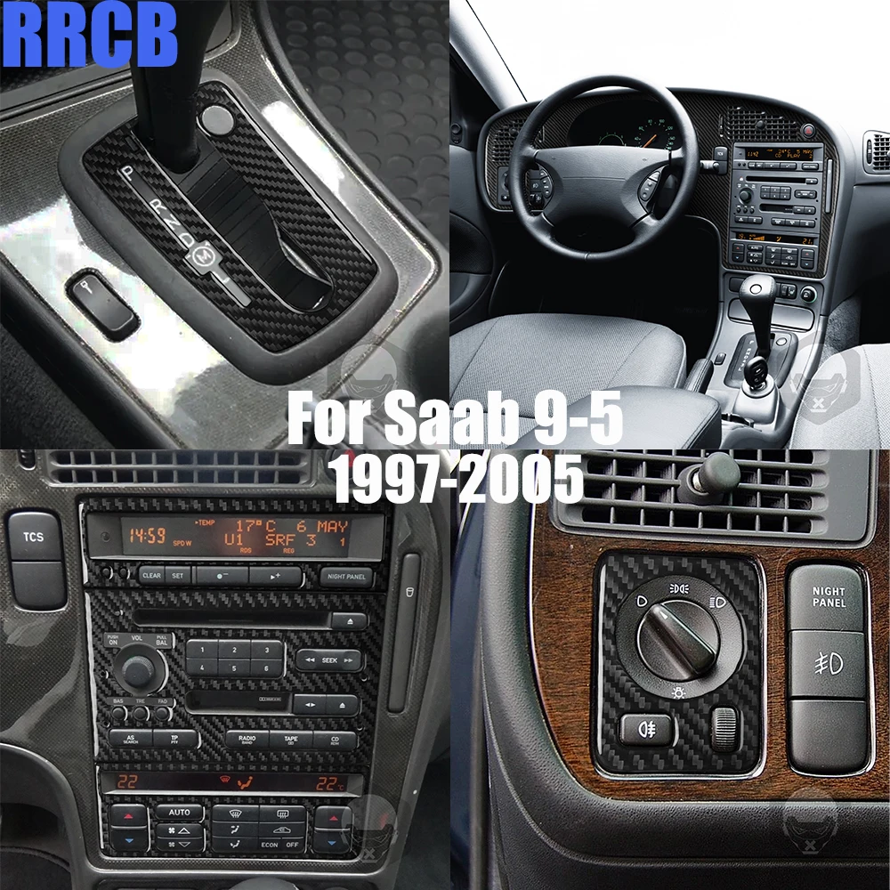 Real Carbon Fiber Car Accessories Black Cover Soft Sticker For Saab 9-5 1997 1998 1999 2000 2001 2002 2003 2004 2005