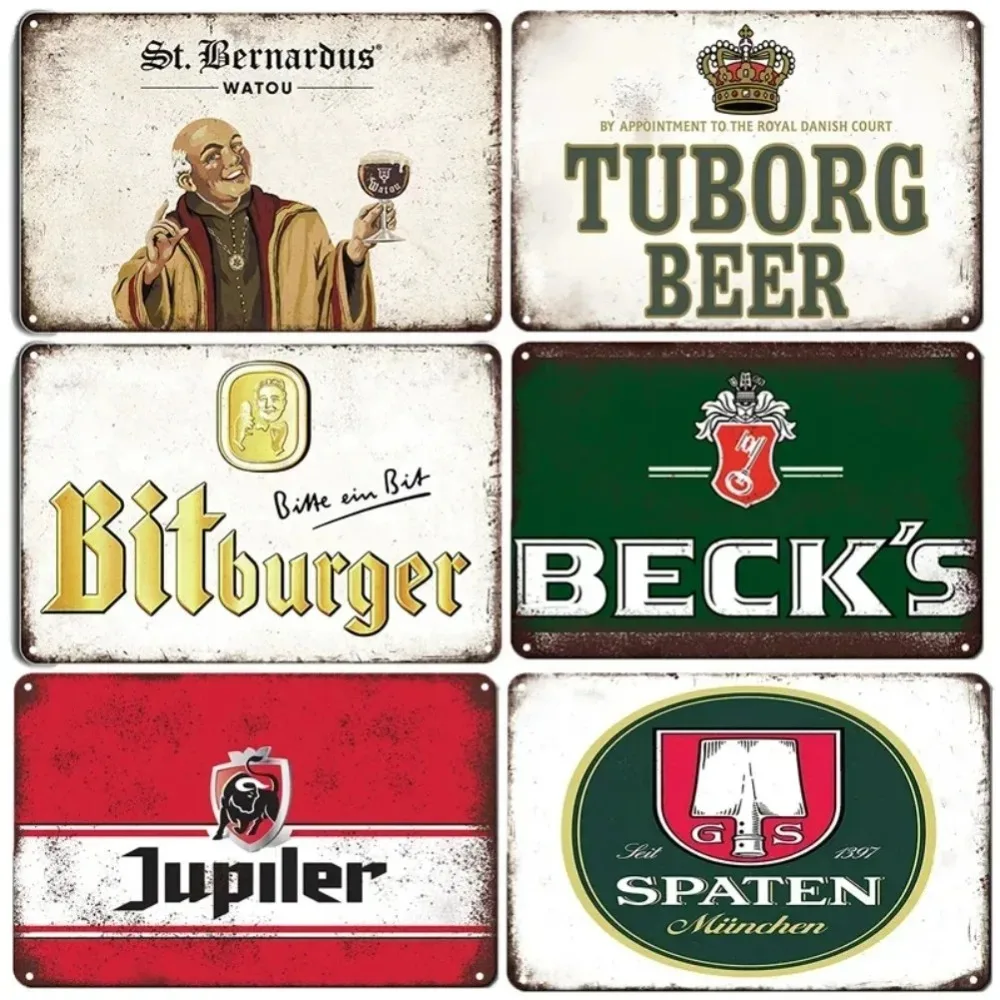 خمر ألمانيا بولانر البيرة القصدير تسجيل لبار مقهى رجل الكهف ديكور