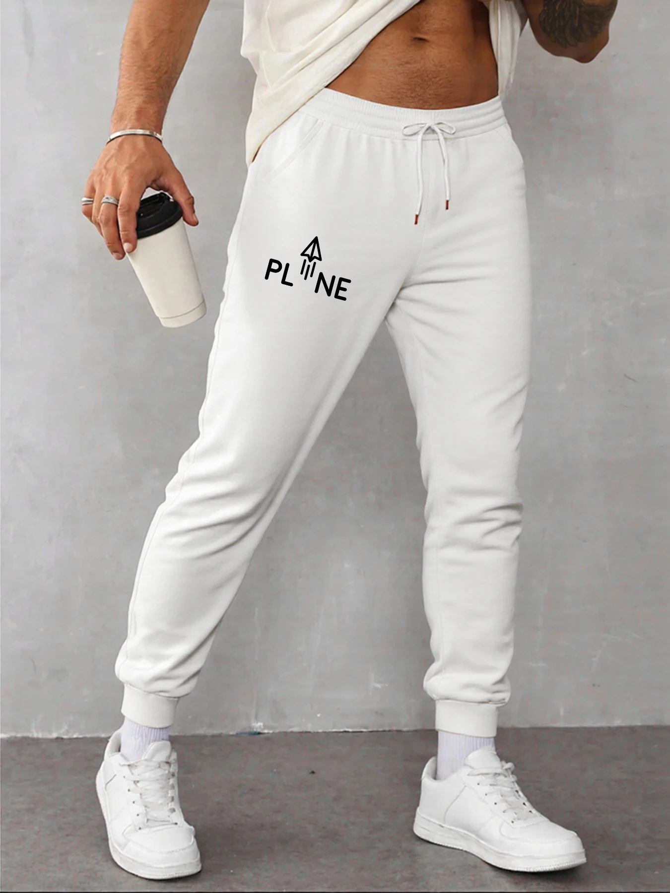

Plane Paper Airplane Printing Sweatpants For Men Casual Autumn Man Sportpants Trendy Fleece Pants Hip Hop Comfortable Jogger