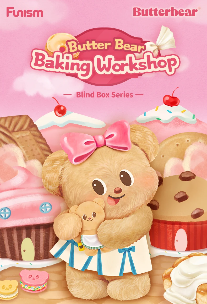 

FUNISM Butterbear My Buttery Bakery Series Blind Box Series of trendy blind box figures models movable toy models birthday gifts