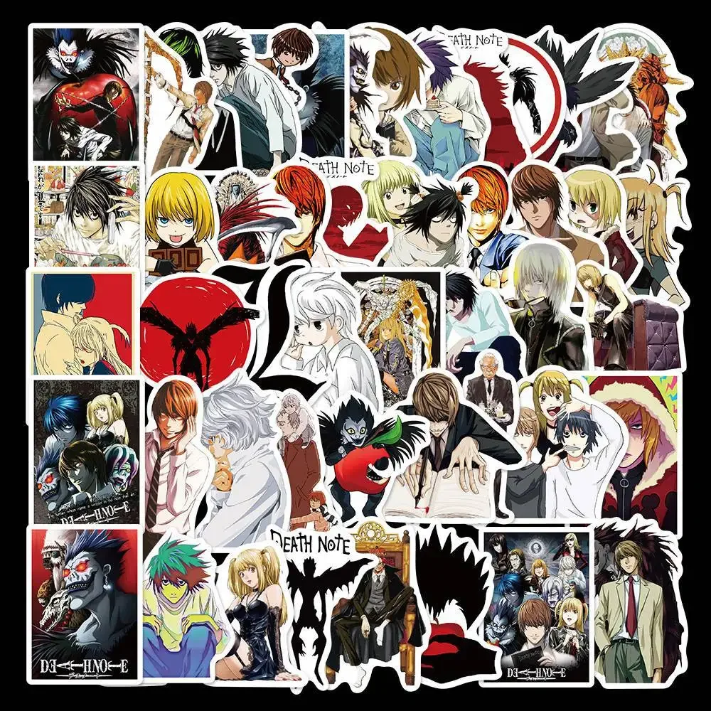 50Pcs DEATH NOTE Japanese Anime Stickers For Laptop Luggage Motorcycle Phone Skateboard Toys Car Diary Helmet