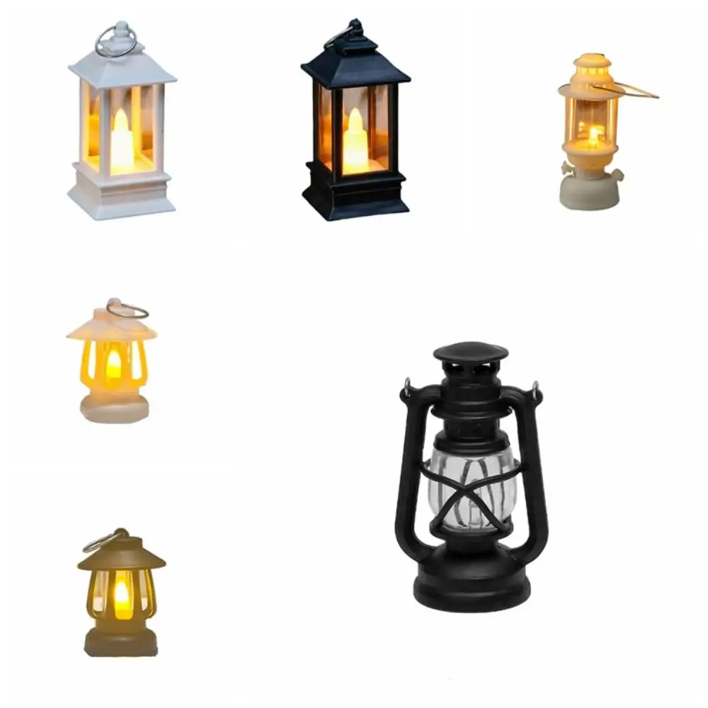 Lampu Lilin Elektronik LED Retro Lampu Hangat Kreatif Lampu Malam Mini Persegi Dioperasikan dengan Baterai dengan Kait
