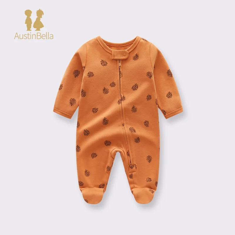 0-12M Newborn Baby Footie Jumpsuit Knitted Coral Velvet Baby Boy Girl Clothes Spring Autumn Zipper Romper Fashion Baby Clothing