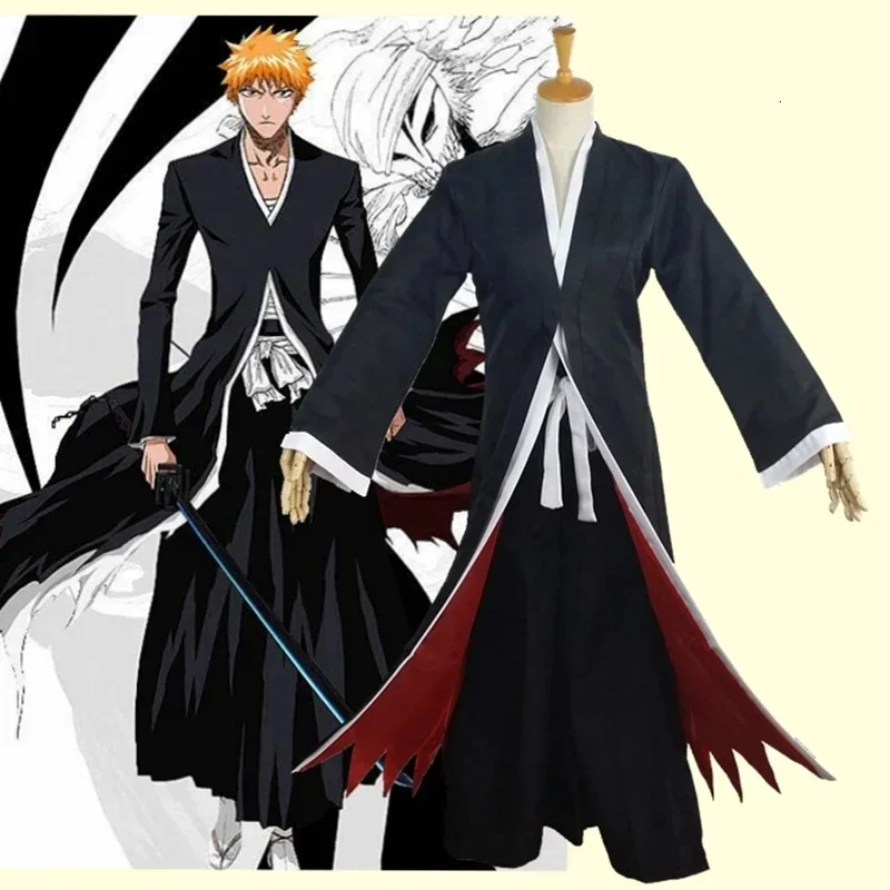 Anime lye kurosaki ichigo fullbring new look bankai cosplay costume halloween carnival ghost freight free