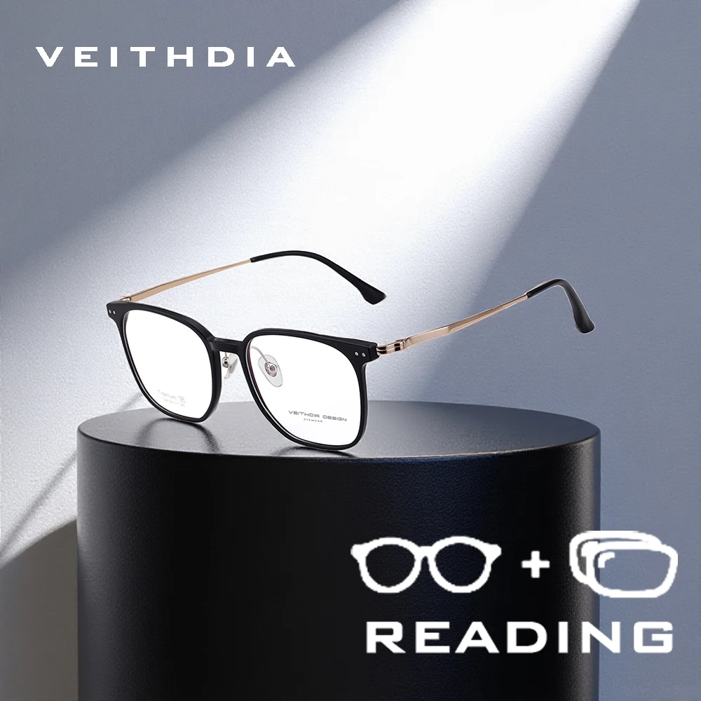 

VEITHDIA New Arrival Blue Light Blocking Reading Glasses Titanium+TR90 Frame Polycarbonate Lens +1.00 +1.50 +2.00 +2.50 R7306