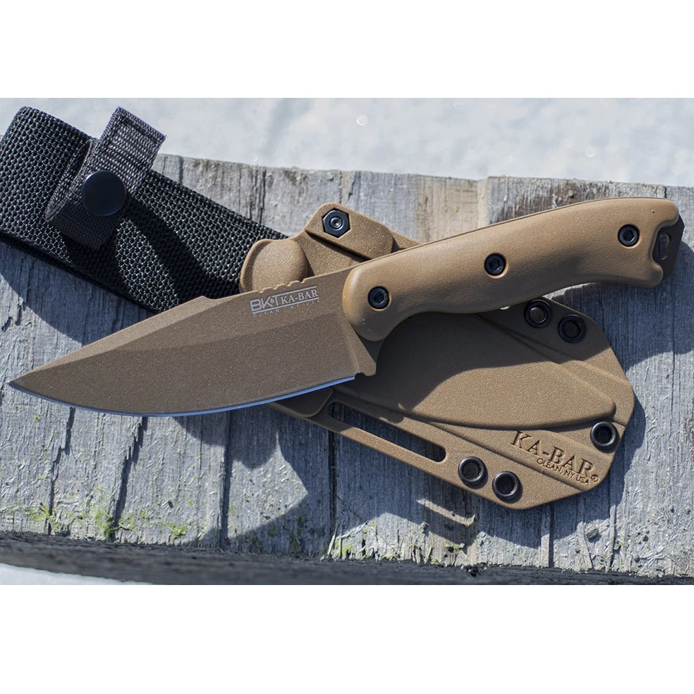 Ka-Bar BK18 Harpoon High-hardness Camping Multi Fixed Blade Knife Jungle Utility Pocket Knife with Sheath Hiking Survival Gear