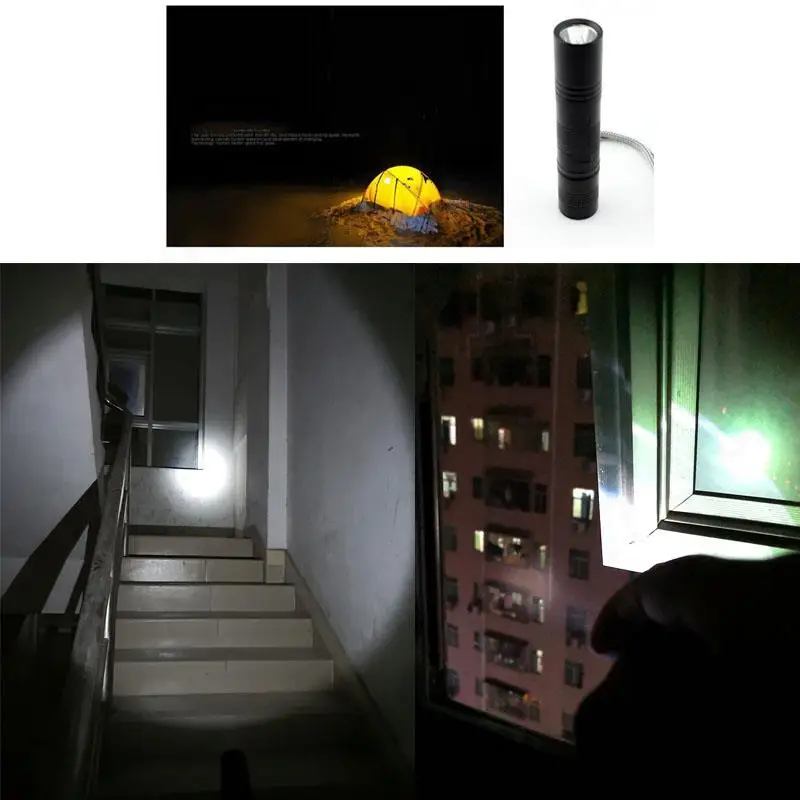 Powerful  LED Flashlight zoom focus Flash Torch Light mini lamp 18650 battery waterproof Torche Linterna for Camping fishing V27