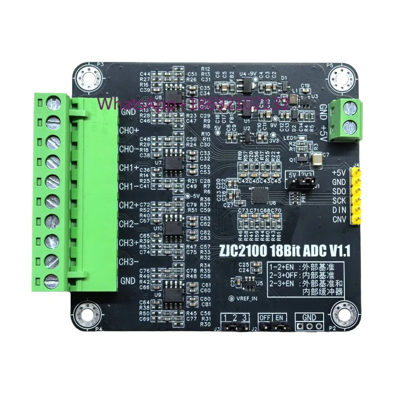 ZJC2100-18 Analog-to-digital Converter 4-channel Fully Differential ADC Module 16 Bit High-precision 500ksps