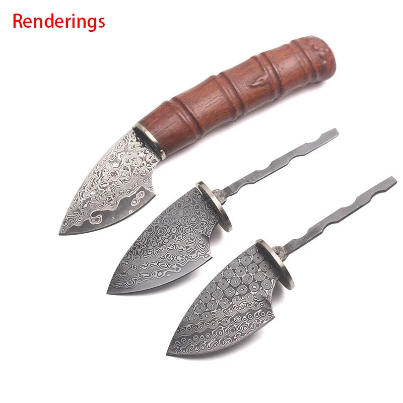 Imagem -04 - Damasco Aço Fixo Lâmina Faca Rose Pattern Embrião Doméstico Faça Você Mesmo Faca Blanks Outdoor Survival Tool Produtos Semi-acabados