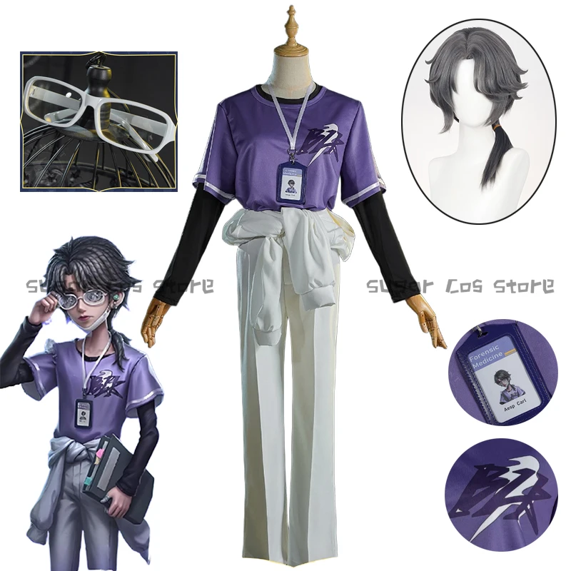 

Game Identity V Aesop Carl Undertaker Cosplay Costume Wig BLK Uniform Set Halloween Christmas Carnival Play Role Party Props
