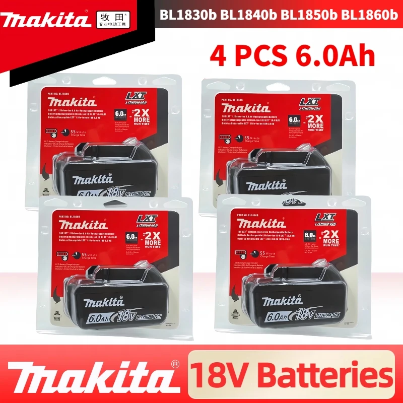 

100% Original Makita 6Ah/5Ah/3Ah for Makita 18V Battery BL1830B BL1840B BL1850 BL1850b BL1860 BL1815 Replacement Lithium Battery