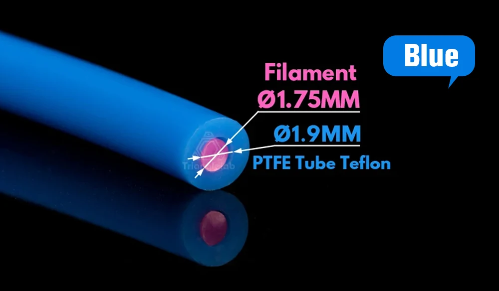 Trianglelab 1,9x4mm ID1,9mm OD4mm PTFE-Schlauch Teflonto für Ender 3 Prusa L3 Voron 3D Bowden Extruder 1,75mm Filament Blau Rot Schwarz – Detail 6